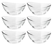 European Quality Glass Small Bowls -Could Be Used For Small Fruit/Nut/Dessert - Each Bowl is 4" Length x 3.3" Width - Set of 6