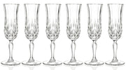 Toasting Flute Glass -Champagne Set of 6 Crystal Glasses - 4.4 oz - Made in Europe