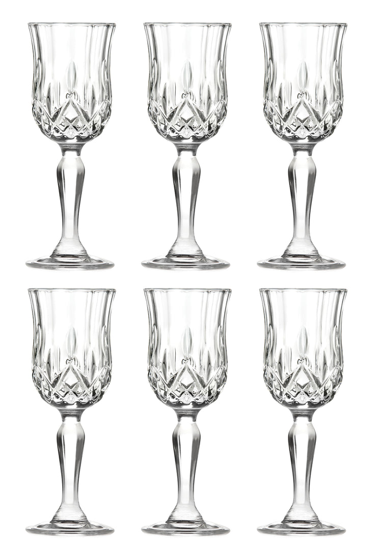 European Crystal Glass Stemmed Liquor Glasses - Designed - Use it for - Sherry - Shot - Vodka - Liquor - Cordial - Each Glass is 1.75 oz. - Set of 6
