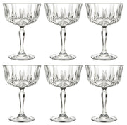 European Glass Flutes- Saucer - Belle Coupe - Beautifully Designed -8.25 Oz. - Set of 6 Glasses