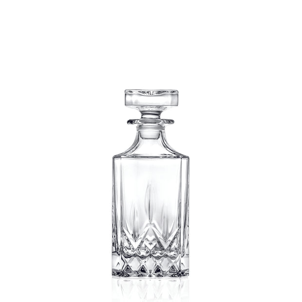 Glass - Whiskey Decanter - Cut Designed - 25 Oz. - 8.6" Height -  Made in Europe