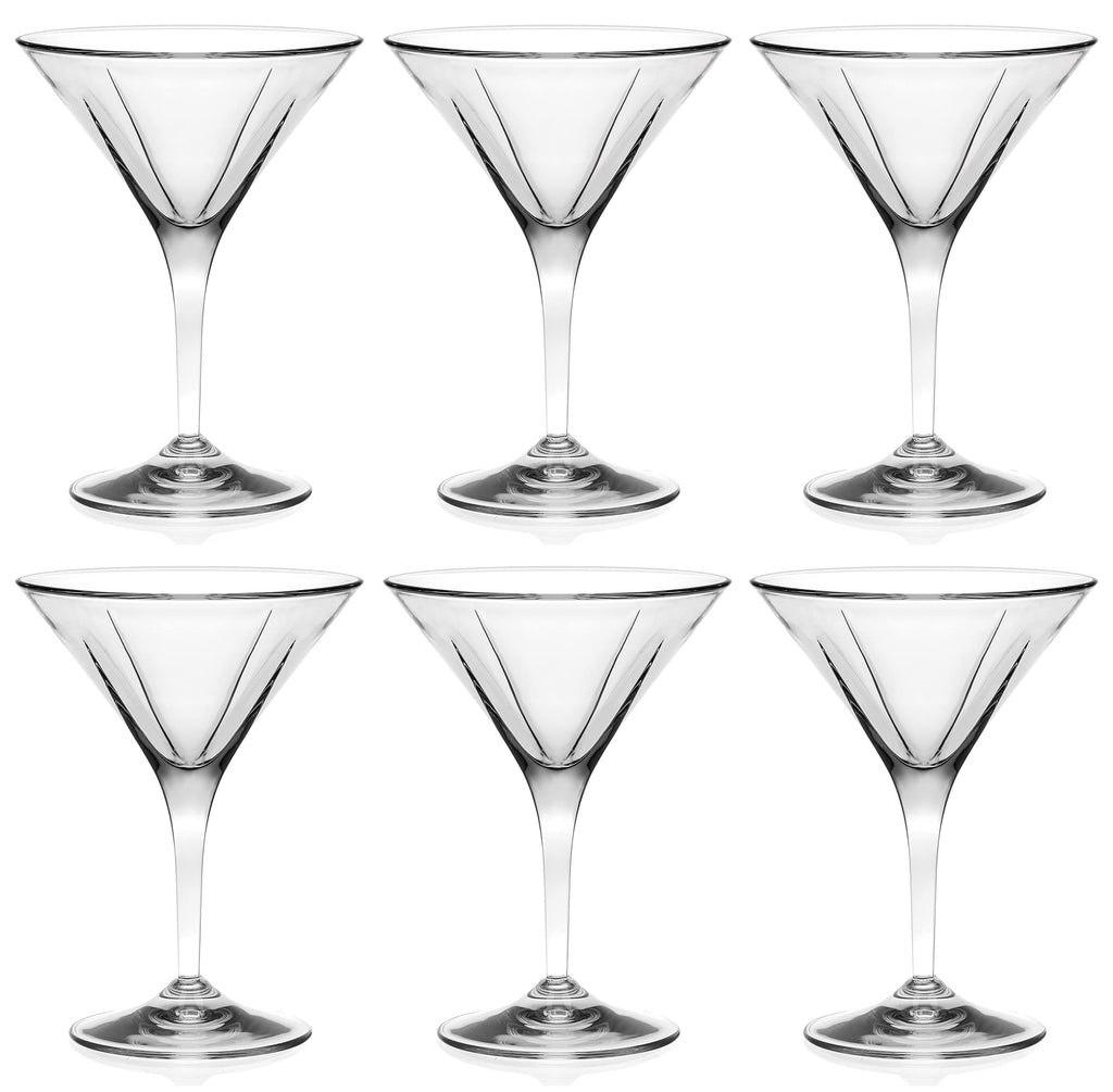 Glass - Martini - Stemless Cocktail Glasses - Set of 6-11 oz. - by Barski - Euro - New