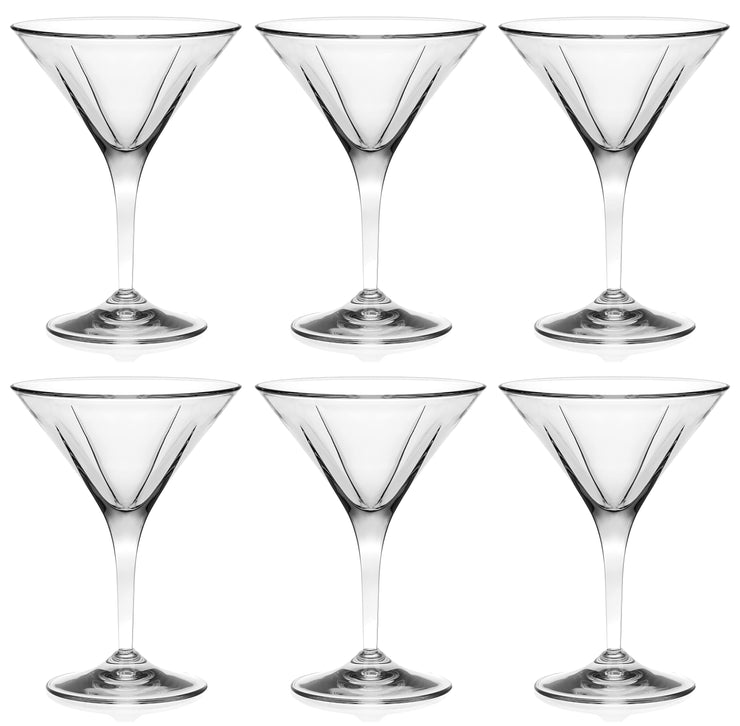 Glass - Martini - Stemless Cocktail Glasses - Set of 6-11 oz. - by Barski - Euro - New