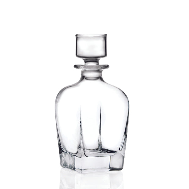 European Glass Whiskey Decanter For Whiskey, Liquor, Scotch, Vodka, Bourbon - Or for Wine - Decanter with Stopper - 27 Oz. - 8.75" Height