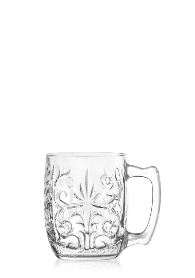 European Glass Mug - Mule -  Designed - for Beer - Coffee - Tea - Latte - Set of 4 - 14.2 Oz.