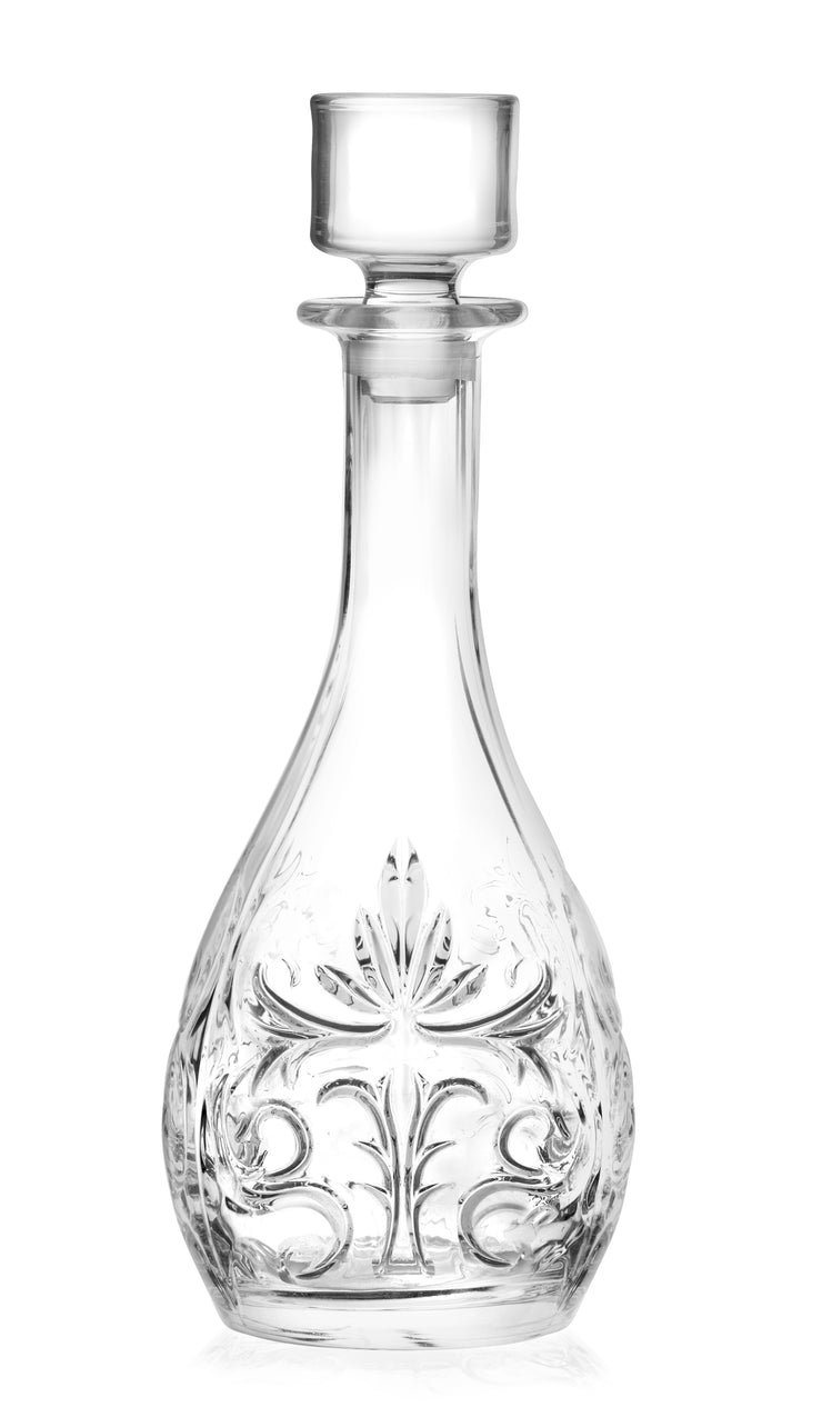 Glass - Wine Decanter -  Cut Crystal Design - with Stopper 32.5 Oz. - Made in Europe