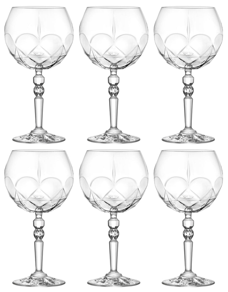 European Gin Tonic Glass - Wine Glass - Cocktail - Coupe - Goblet Glass -  Set of 6 Crystal Glasses - Glass - Beautifully Designed Goblets - Each  Glass