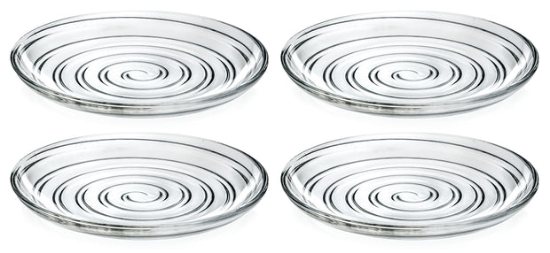 European Lead Free Crystalline Salad/ Dessert Plates- Designed - 7" Diameter- Set of 4