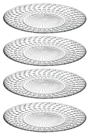 European Glass Dinner Plate - Set of 4 Plates - Designed - 10.2" Diameter