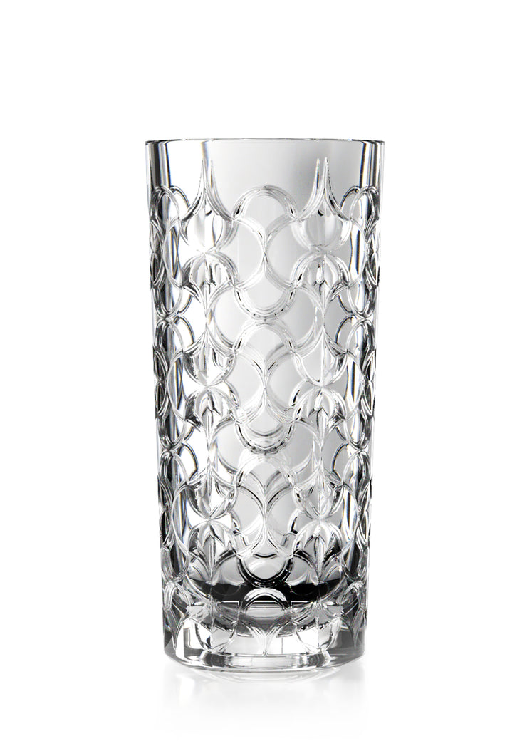 European Vase - Round Opening Glass Crystal Vase - for Flowers - Roses - Designed - 10.8 " H