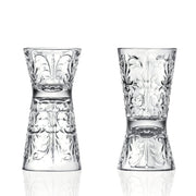 European Lead Free Crystalline Reversible Shot Glass - Tumbler - For Liquor - Cocktail - One Side is 1 Oz. , Other Side is 2 Oz. - Set of 6