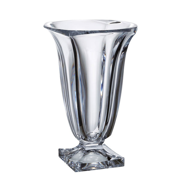 European Lead Free Crystalline Footed Vase - 11.5" Height