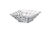 European Glass Bowl - Square - Pebbled Textured Exterior Design - 6.7" - for Chocolate - Fruit - Candy - Cookies