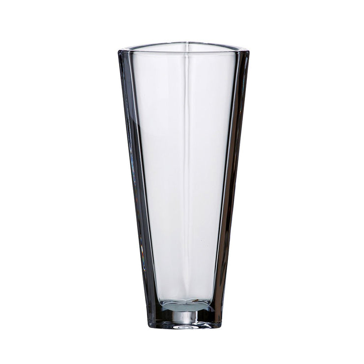 European Lead Free Crystalline Triangle Vase - 12" Height