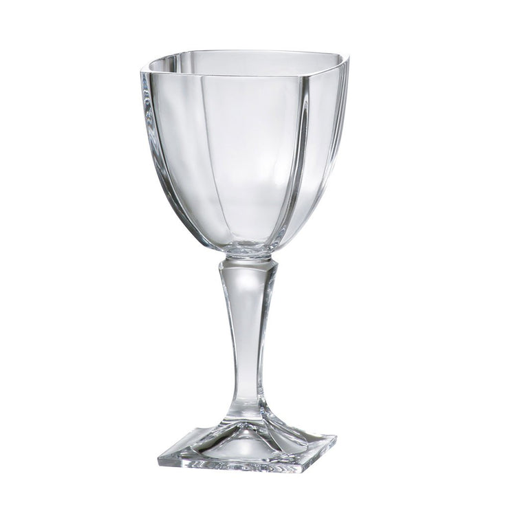 European Lead Free Crystalline Square Footed Wine Goblet - 9 oz., Set of 6