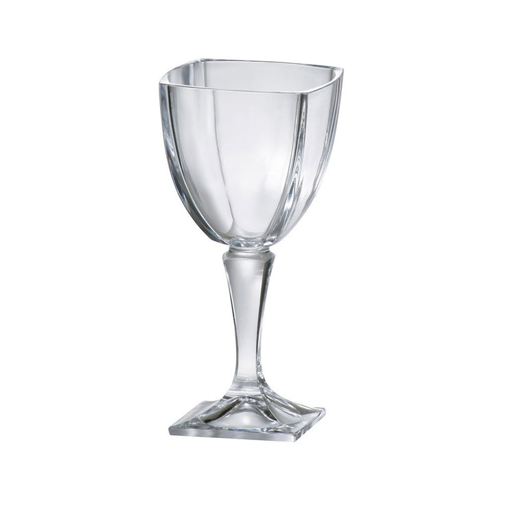 European Lead Free Crystalline Square Footed Water/ Wine Goblet - 10.5 oz., Set of 6