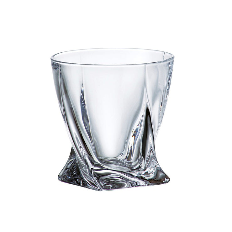 European Lead Free Crystalline Double Old Fashioned Tumblers W/ A Twist on the bottom- 11.5 oz., Set of 6