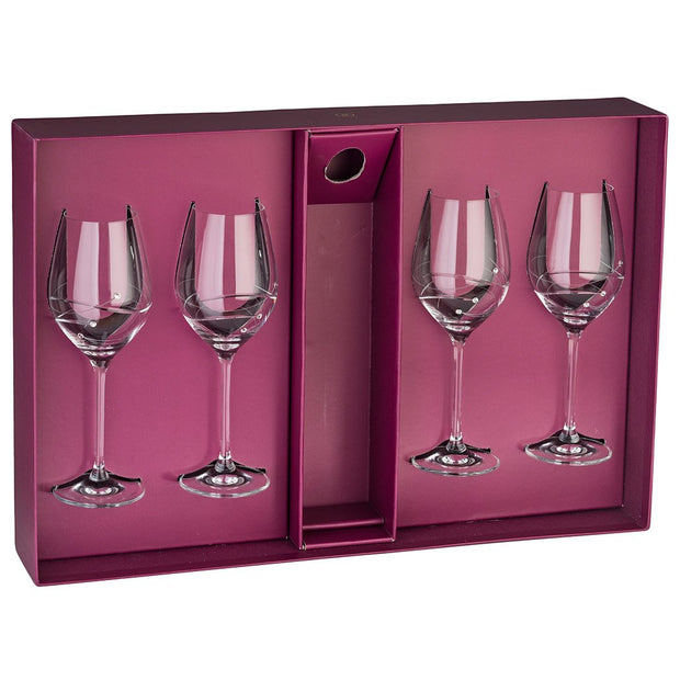 Personalized Sparkle Wine Glasses, Set of 4 by Barski