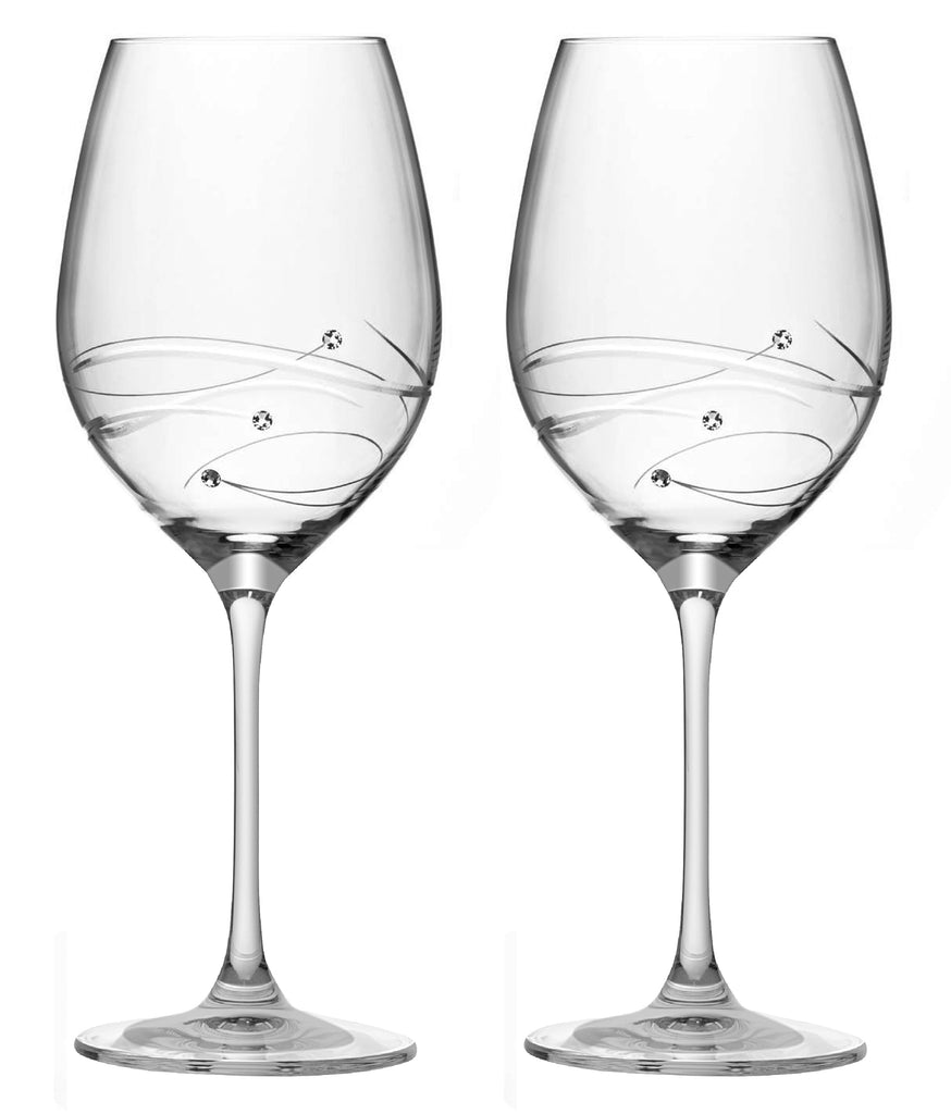 Royal Scot Crystal Large Wine Glasses Diamonds 2 p.