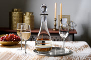 European Glass Stemmed Red Wine Goblets - Water Goblets- Shiny Platinum Stem- 18 Oz. - Set of 6