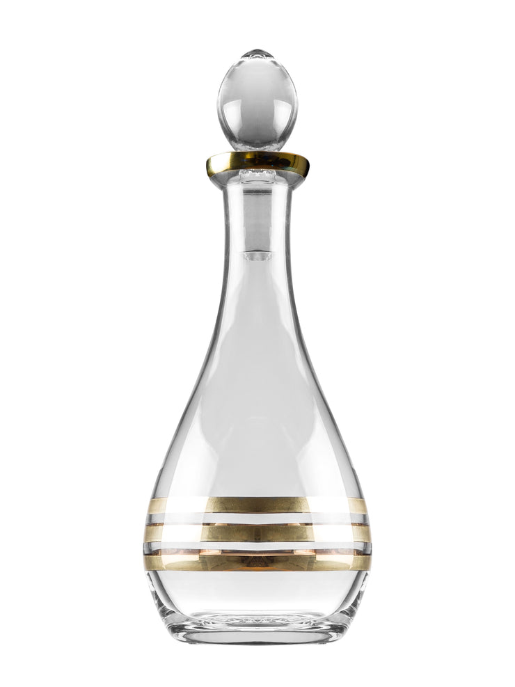 Spectrum Wine Decanter with Gold Strips, 48 oz.