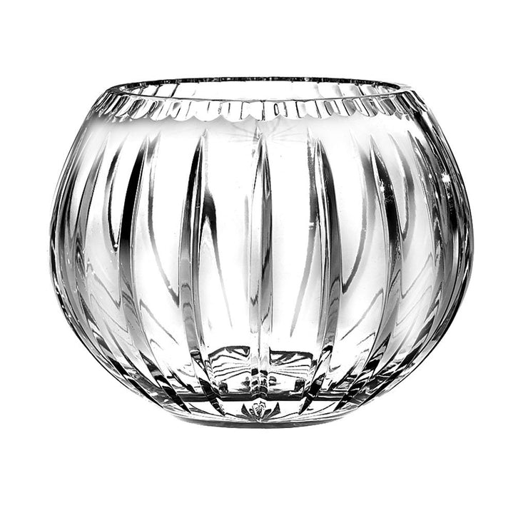 European Quality Hand Cut Crystal Rose Bowl / Votive - Joy Design - 7" Diameter
