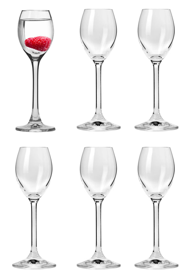 Barski - Handmade Glass - Set of 4 White Wine Glasses with  Empty Space in the Center to Fit Your Own Bottle of Wine - Decorated with  Real Swarovski Diamonds 