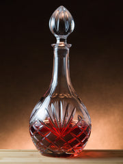 European Hand Cut Crystal Large Wine Decanter-33 oz.