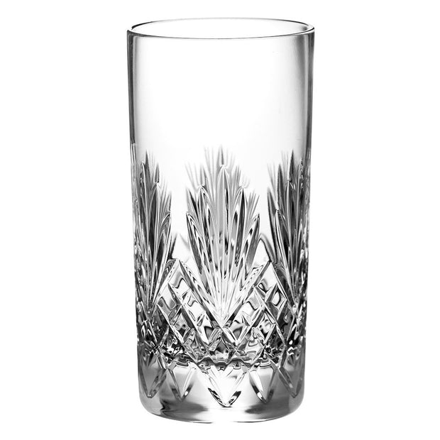 European Hand Cut Crystal Highball Tumblers for Water, Juice, Wine, Beer and Cocktails  - 15 oz., Set of 6