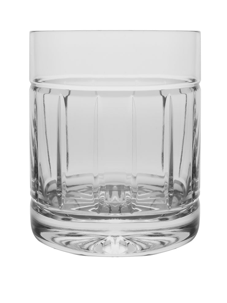 European Hand Cut Crystal Double Old Fashioned tumblers - For Whiskey - Bourbon - Water - Beverage - Drinking Glasses - Set of 6 -12 oz.