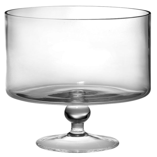 European Handmade Glass Large Trifle Bowl- 9.5" Diameter, 170 oz.