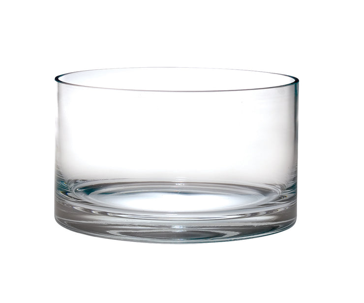 European Glass Straight Sided Salad Bowl - Thick Walls - 8" Diameter