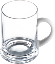 European Handmade Lead Free Crystalline Large Clear Mug W/ Base - Juice Cup - W/ Opal Handle - 24 oz.
