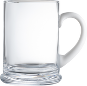European Handmade Lead Free Crystalline Large Clear Mug W/ Base - Juice Cup - W/ Opal Handle - 24 oz.