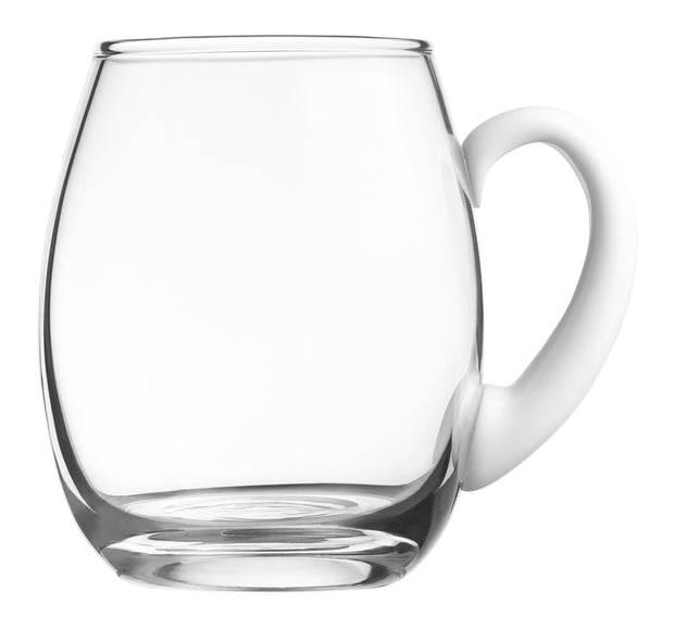 European Handmade Lead Free Crystalline Large Mug - Juice Cup - W/ Opal Handle - 20 oz.