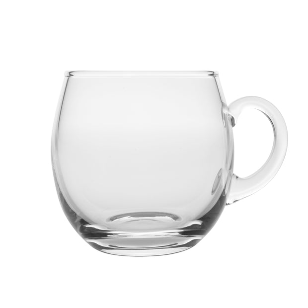 European Quality Handmade Glass - Set of 4 - Punch Cups With Handle - Mug -Each Cup is 12 oz.