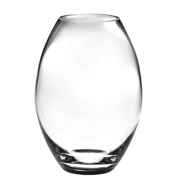 European Handmade Lead Free Crystalline Beautiful Barrel Vase - Clear -10" Height