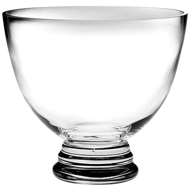 European Handmade Glass Round Footed Serving Bowl - 10.5" Diameter