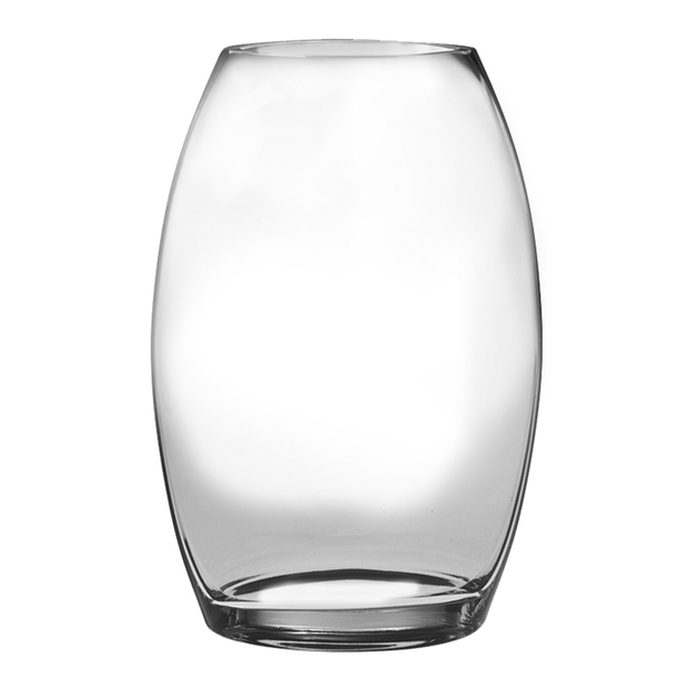 European Handmade Lead Free Crystalline Oval Shaped Vase - 8.5" Height