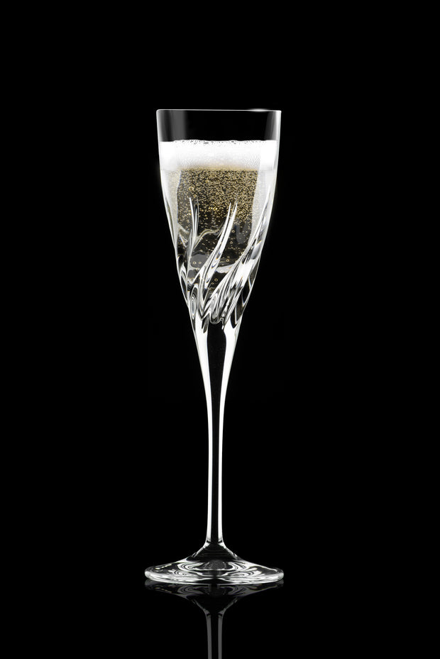 Champagne - Toasting Flutes - Stemmed Glasses - Set of 6 - 4.5 oz -Made in Europe
