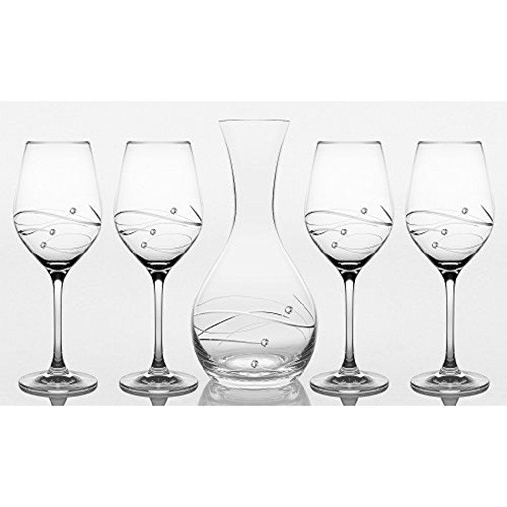 Personalized Sparkle Wine Glasses, Set of 4 by Barski